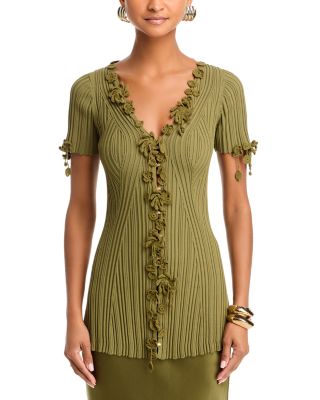 Cult Gaia Zahara Floral Trim Cardigan | Bloomingdale's