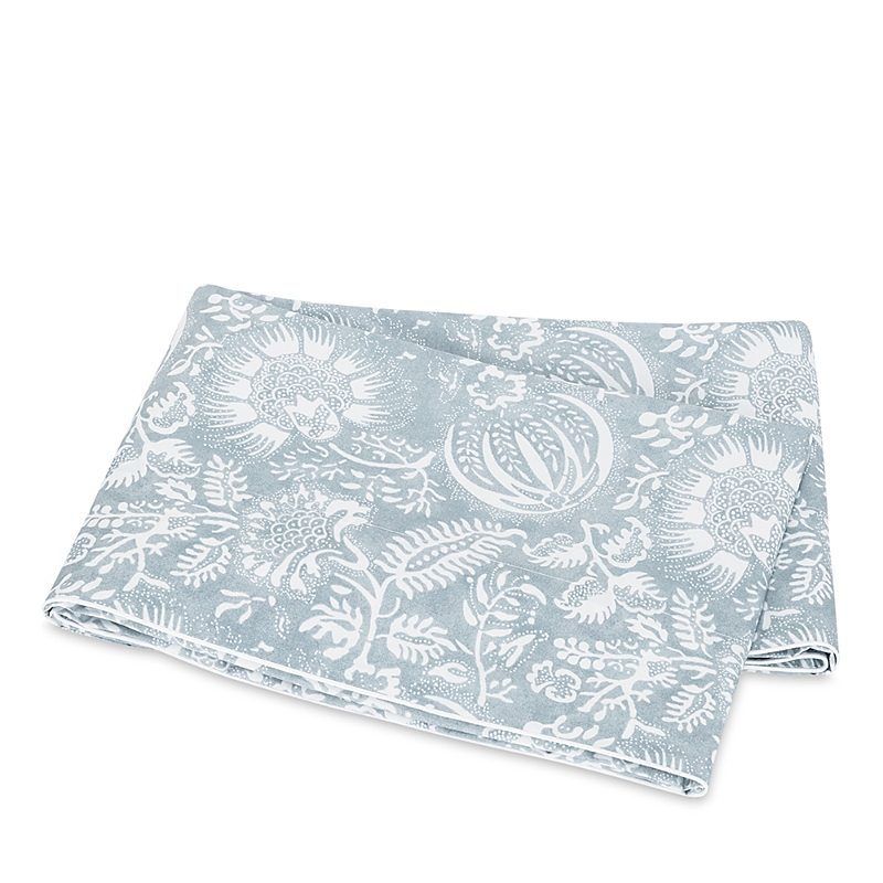 Matouk Granada 500 Thread Count Cotton Percale Flat Sheet In Hazy Blue