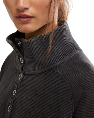 Henley Style Oversized Long Sleeve Tee