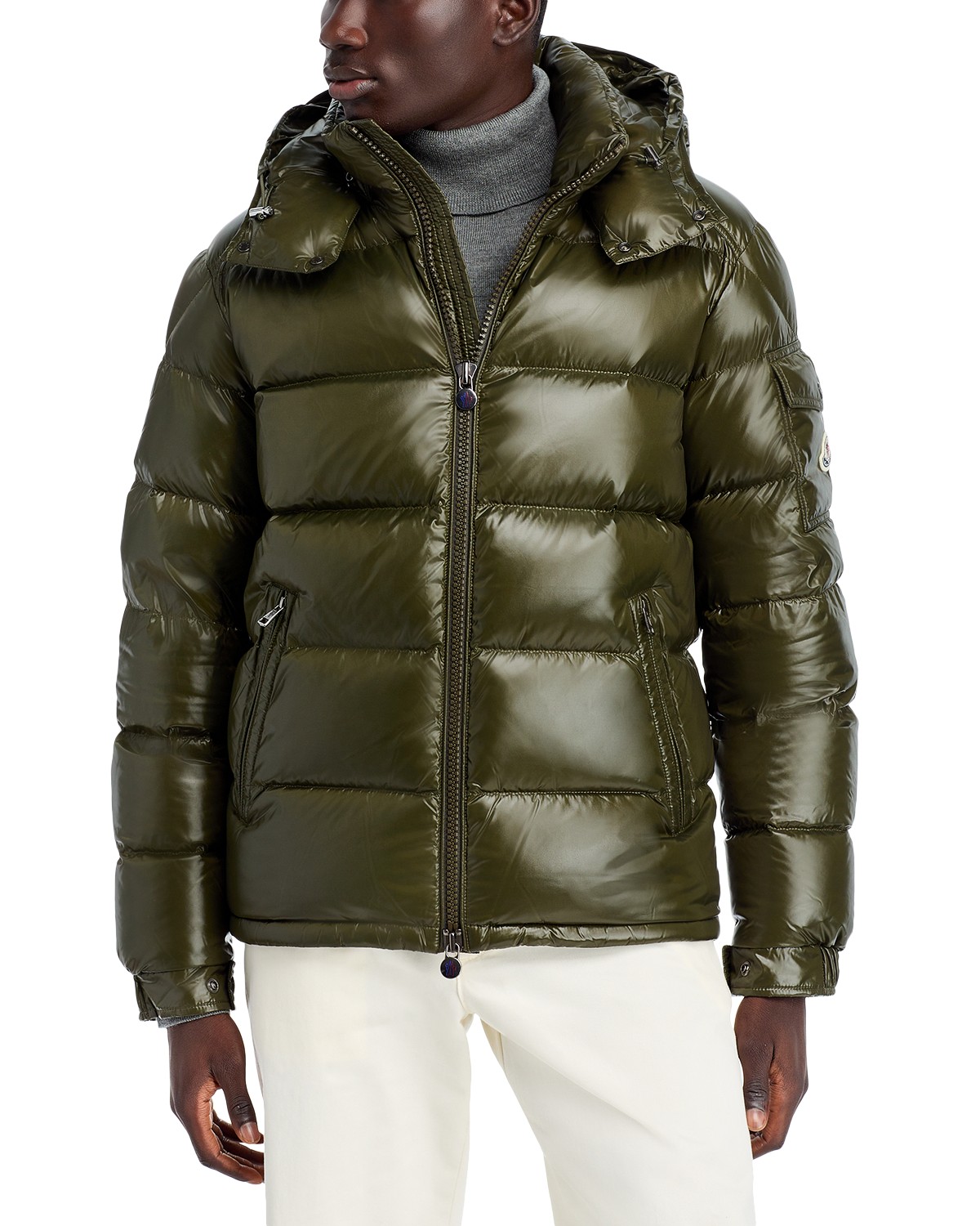 Moncler Maya Down Puffer Jacket in Olive Green