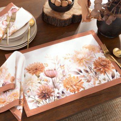 Autumn Blooms Napkins, 17"x 17", Set of 4