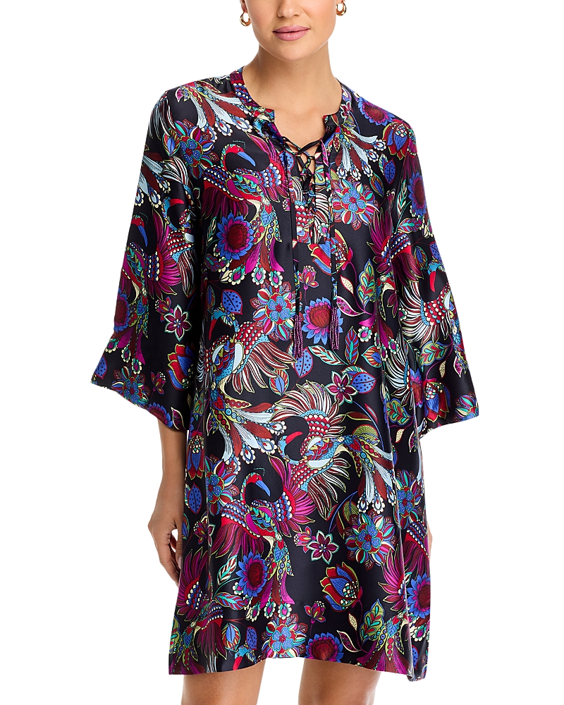 JOHNNY WAS SILK PAISLEY PRINT KIMONO DRESS