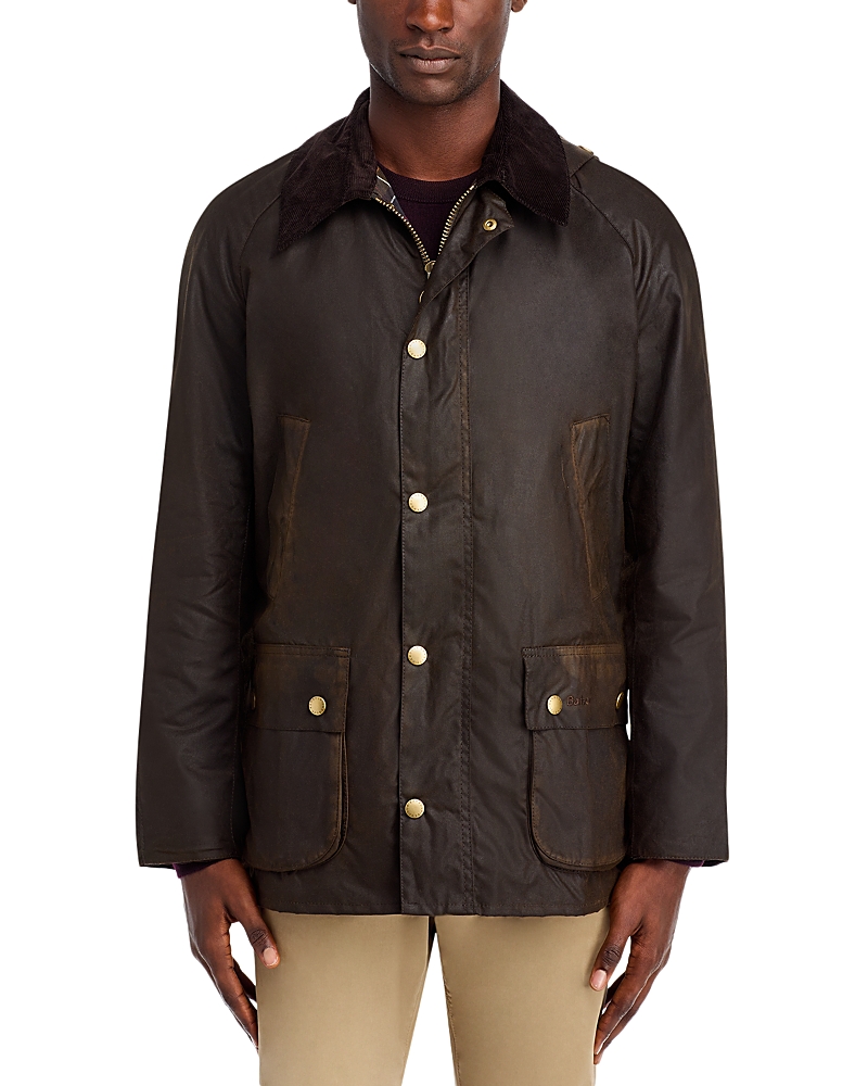 Shop Barbour Ashby Tailored Waxed Cotton Jacket In Olive