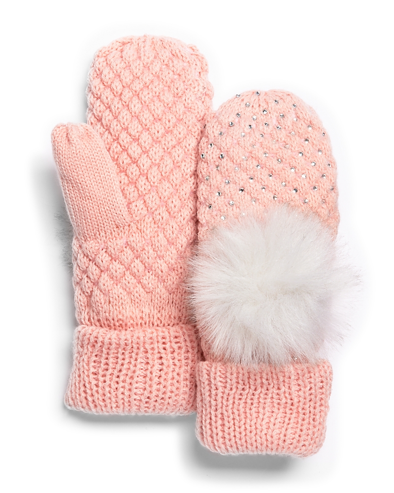 Shop Surell Girls' Seed Stitch Mittens - Big Kid In Pink/nb
