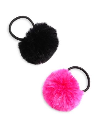 Girls' Faux Rex Pom Hair Elastics - One Size