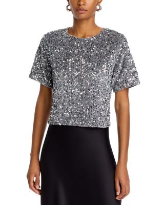 STEVE MADDEN - Cressa Sequined Velvet Top