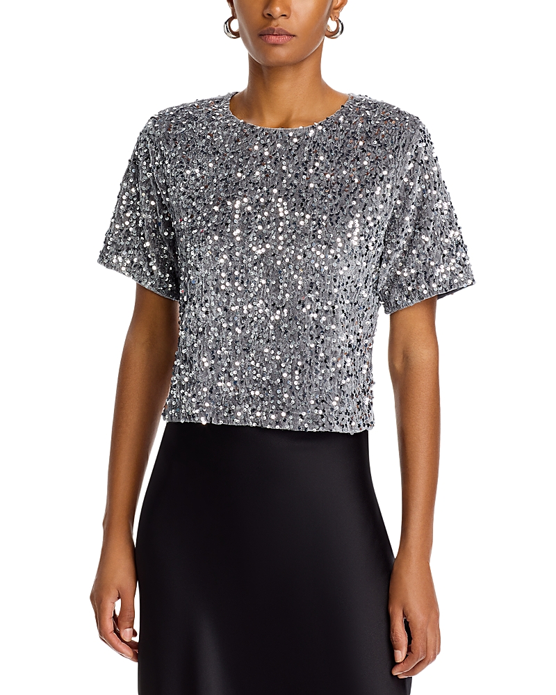 Steve Madden Cressa Sequined Velvet Top