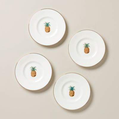 Colonial Bamboo Dessert Plates, Set of 4