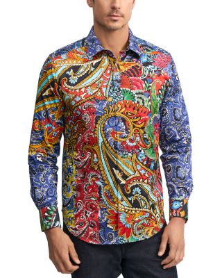 Robert Graham - Kattawa Cotton Embroidered Printed Classic Fit Button Down Shirt