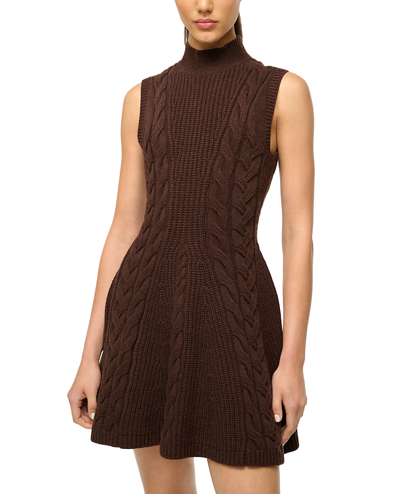 Staud Charade Wool Blend Sweater Dress In Dark Chocolate