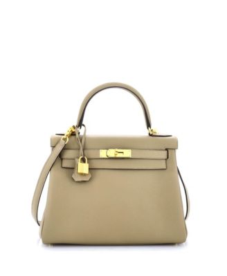 Pre-Owned HERMÈS - Kelly 28 Handbag Light Clemence with Gold Hardware