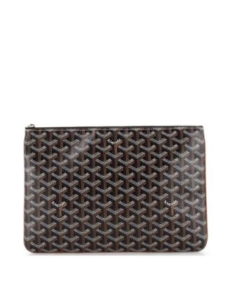 Pre-Owned Goyard Mm Senat Zip Pouch Coated Canvas