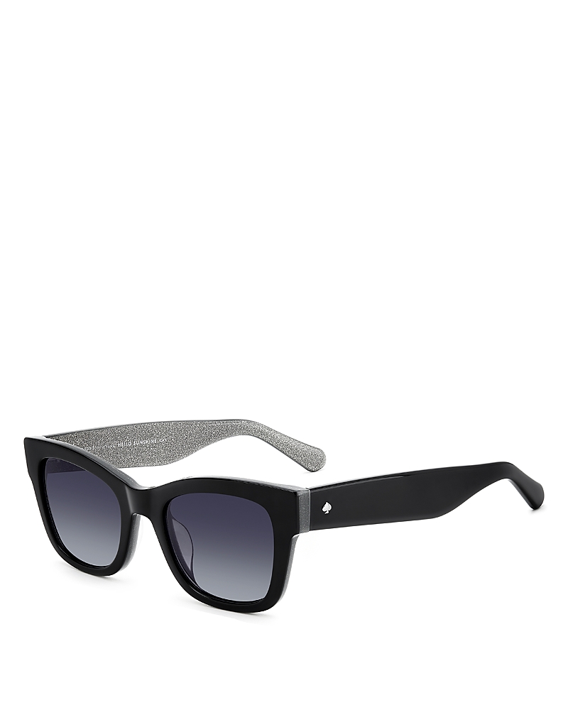 Kate Spade New York Aimee Cat Eye Sunglasses, 50mm In Black Glitter Gray