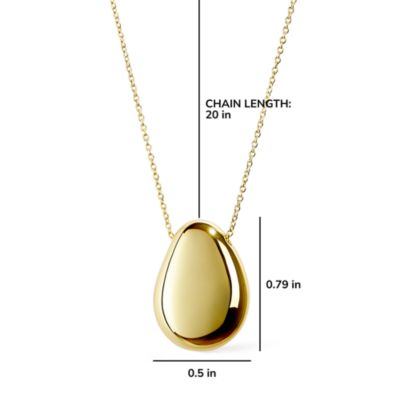 Gold Pendant Necklace - Pebble