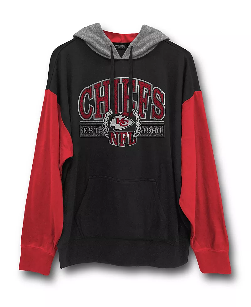 Junk Food Clothing Unisex Nfl Kansas City Chiefs Tri Color Block Hoodie