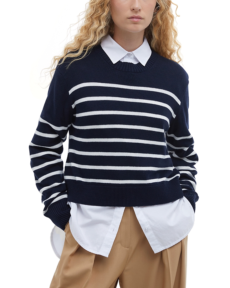 Barbour Emery Knitted Jumper In Navy/cloud