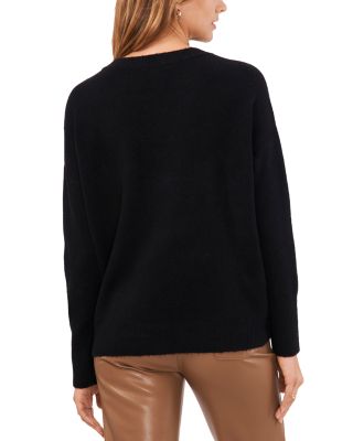 Drop Shoulder Henley Neck Sweater