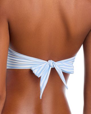 Rosette Striped Bandeau Bikini Top - Exclusive