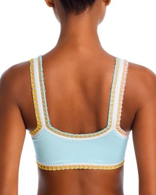 Sporty Contrast Stitch Bikini Top