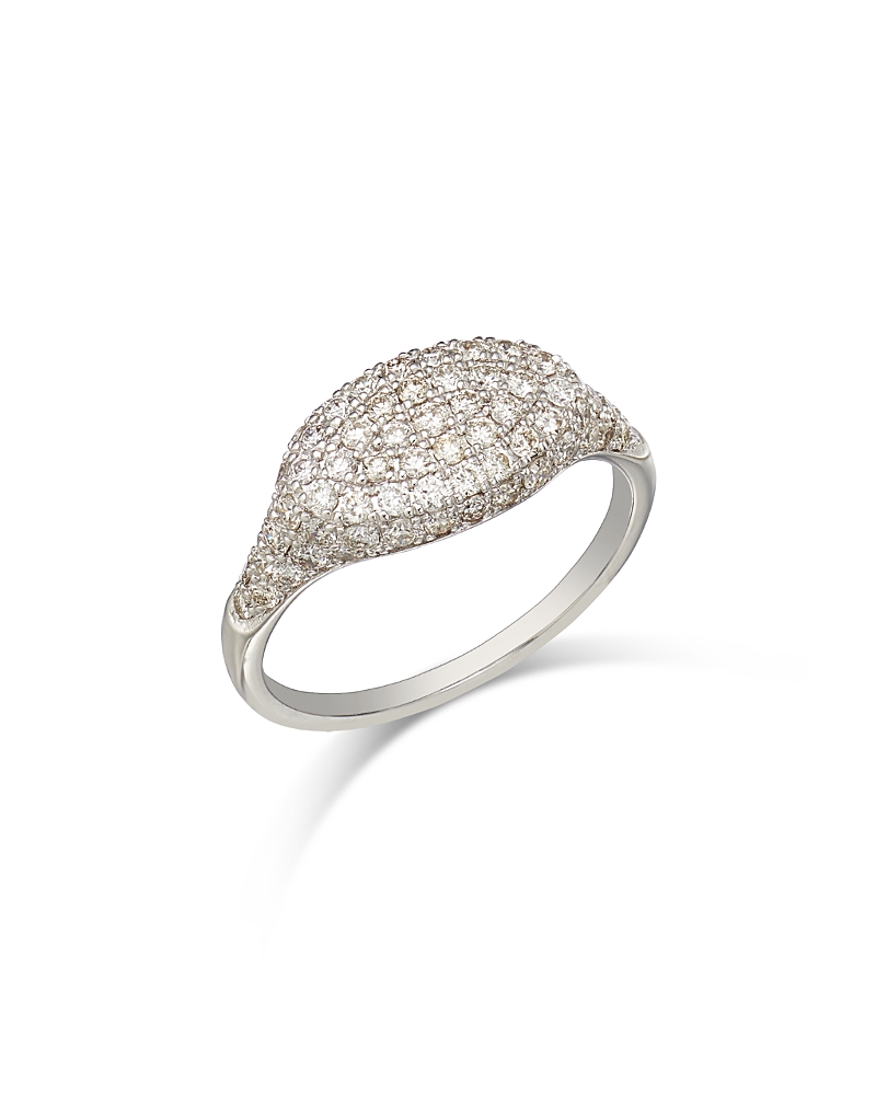 Bloomingdale's Fine Collection Diamond Pave Pinky Ring In 14k White Gold, 0.60 Ct. T. W. In White