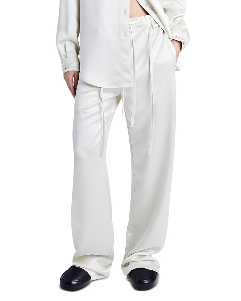 PROENZA SCHOULER WHITE LABEL MAGNUS SATIN WIDE LEG PANTS