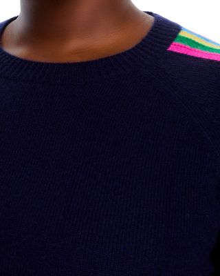 100% Cashmere Rainbow Athletic Stripe Sweater - Exclusive