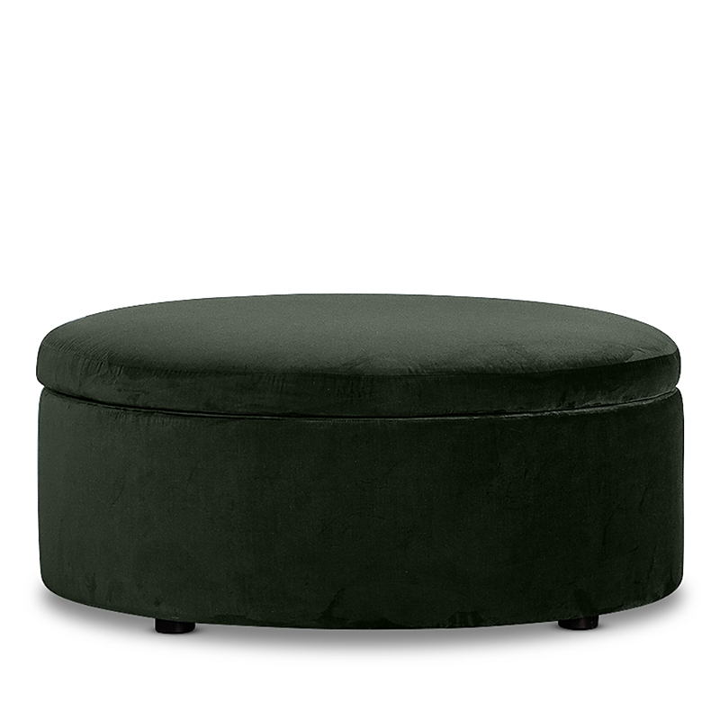 Bloomingdale's Alta Large Round Storage Ottoman, In Fabric In Monaco Emerald