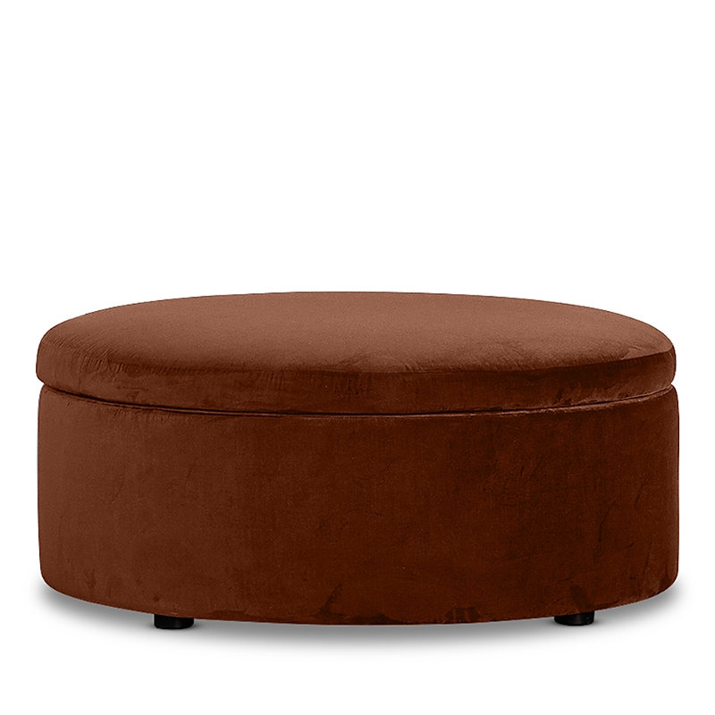 Bloomingdale's Alta Large Round Storage Ottoman, In Fabric In Monaco Rust