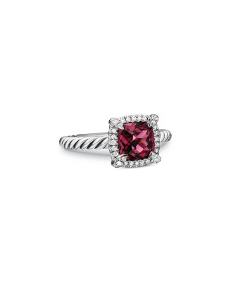 Sterling Silver Petite Chatelaine&reg; Ring with Garnet & Diamonds - Exclusive