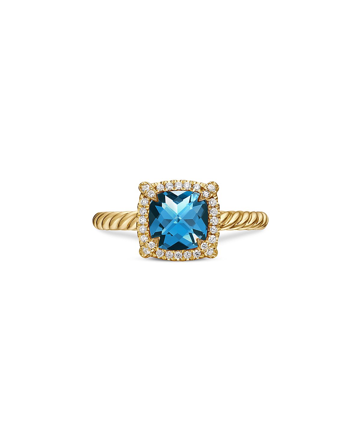 David Yurman Petite Chatelaine Pave Bezel Ring