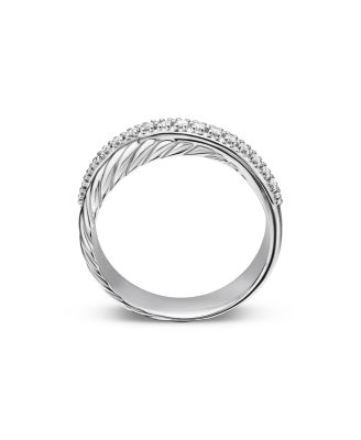 Crossover Ring with Diamonds