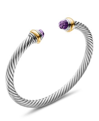 Classic Cable Bracelet in Sterling Silver with 14K Yellow Gold, 5mm