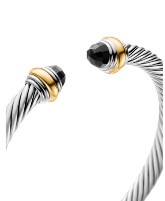 Cable Classic Bracelet with Black Onyx and 14K Gold, 5mm