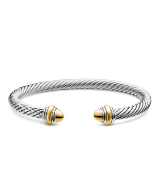 Classic Cable Bracelet in Sterling Silver with 14K Yellow Gold, 5mm