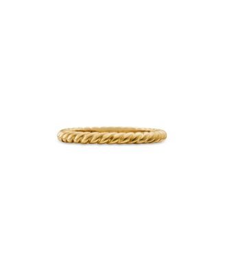 David Yurman - 18K Yellow Gold DY Unity Cable Band Ring