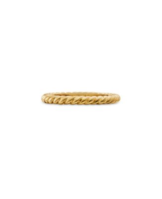 David Yurman 18K Yellow Gold DY Unity Cable Band Ring | Bloomingdale's ...