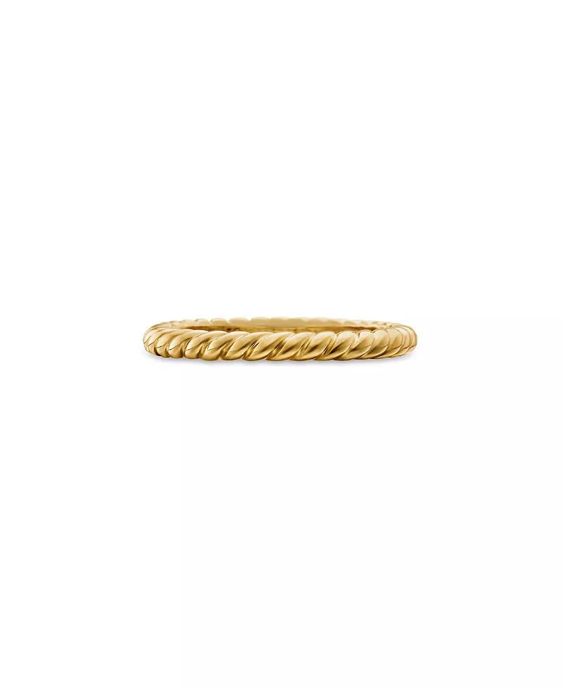 David Yurman 18K Yellow Gold Dy Unity Cable Band Ring