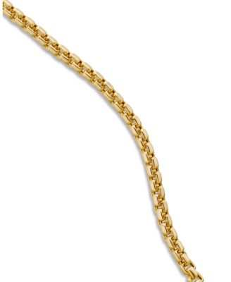 18K Yellow Gold Box Chain Necklace 20", 17mm