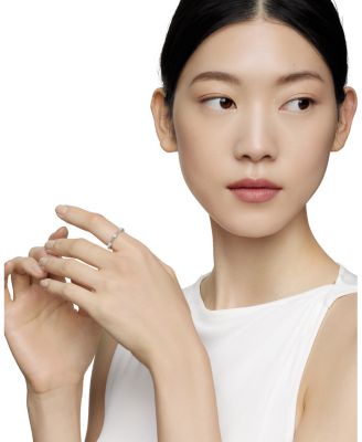 18K White Gold Cable Collectibles Diamond Stack Rings