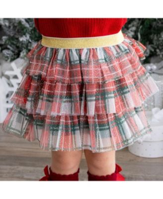  Christmas Plaid Tiered Tutu - Little Kid