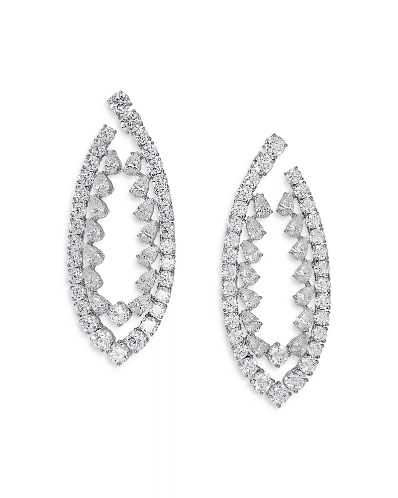 Nadri Starlet Stone Drop Front to Back Earrings
