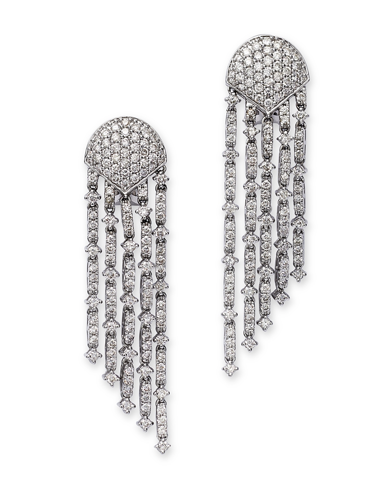 BLOOMINGDALE'S FINE COLLECTION DIAMOND LINEAR FRINGE DROP EARRINGS IN 14K WHITE GOLD, 3.00 CT. T. W.