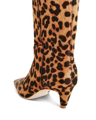 Women's Remy Leopard Print Calf Hair Knee High Boots