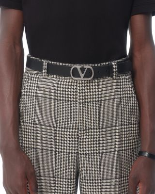 Men&#39;s Logo Buckle Leather Belt