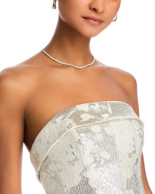 Octavia Jacquard Strapless Gown