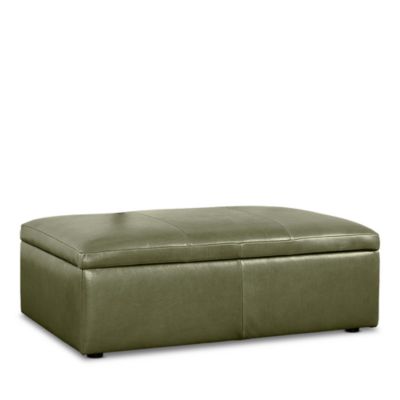 Auburn Large Rectangle Storage Ottoman, in Leather