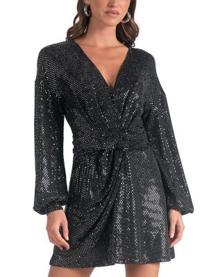 Elan - V Neck Long Sleeve Dress