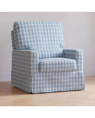 Crawford Pillowback Comfort Swivel Glider in Gingham