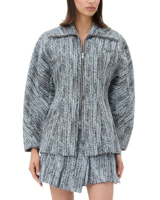 GANNI - Tweed Curve Sleeve Jacket