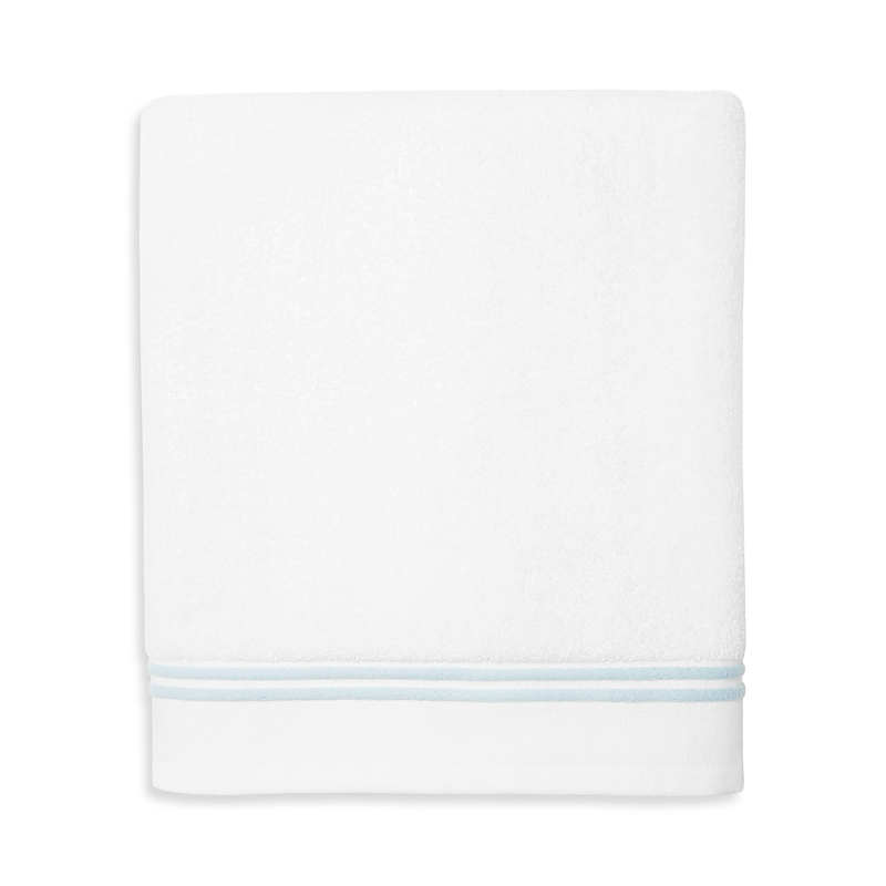 Sferra Aura Nuova Cotton Terry Bath Sheet In White/ Aqua